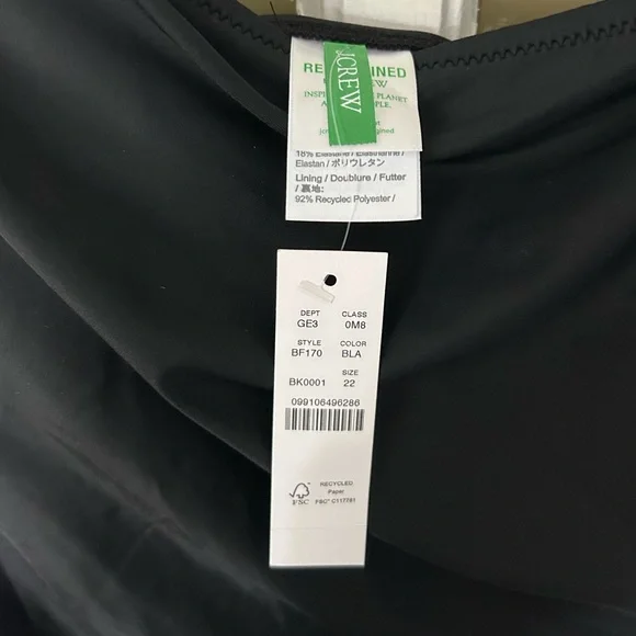 NWT J. Crew one-shoulder black one piece swimsuit - Picture 3 of 4